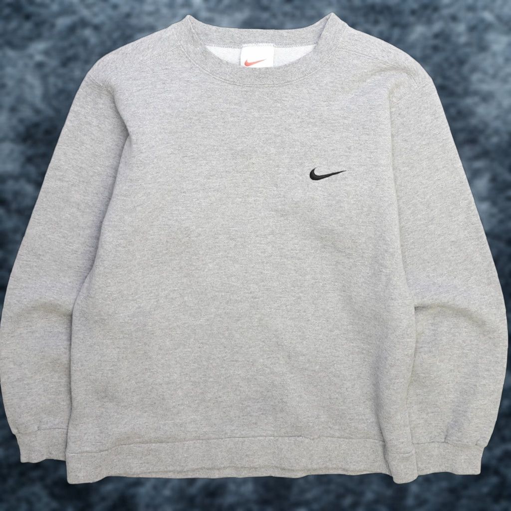VINTAGE Nike Sweatshirt Adult Large Gray Embroidered Swoosh Mens - Main Image