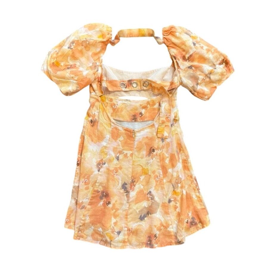 Significant Other Significant Other Lois Floral Mini Dress Orange, Size US 10 Size L / US 10 / IT 46 - 8 Thumbnail