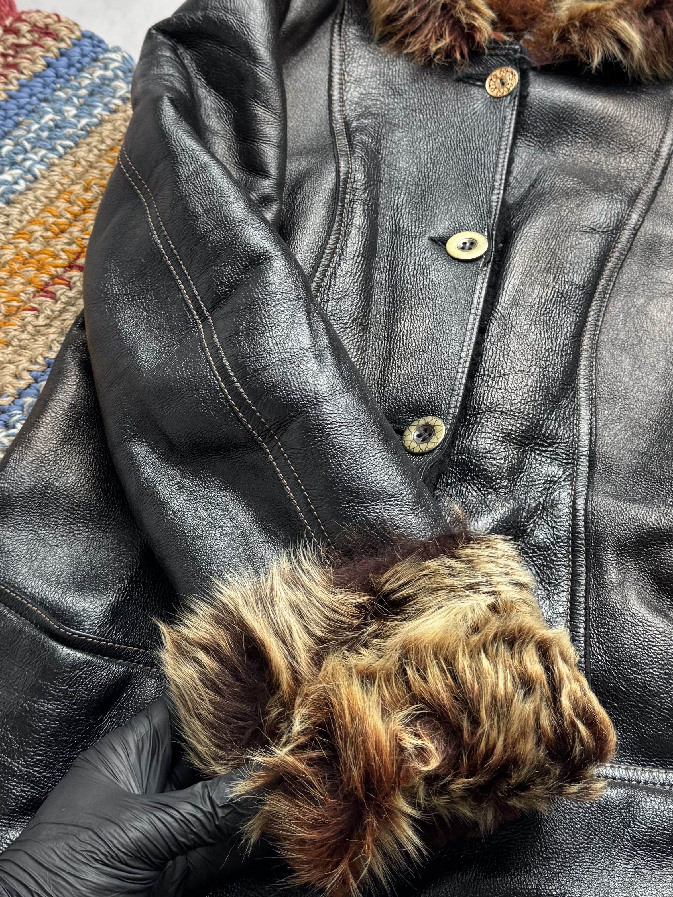 Japanese Brand Vintage Real Sheepskin Hooded Coat (E4) Size S / US 4 / IT 40 - 6 Thumbnail