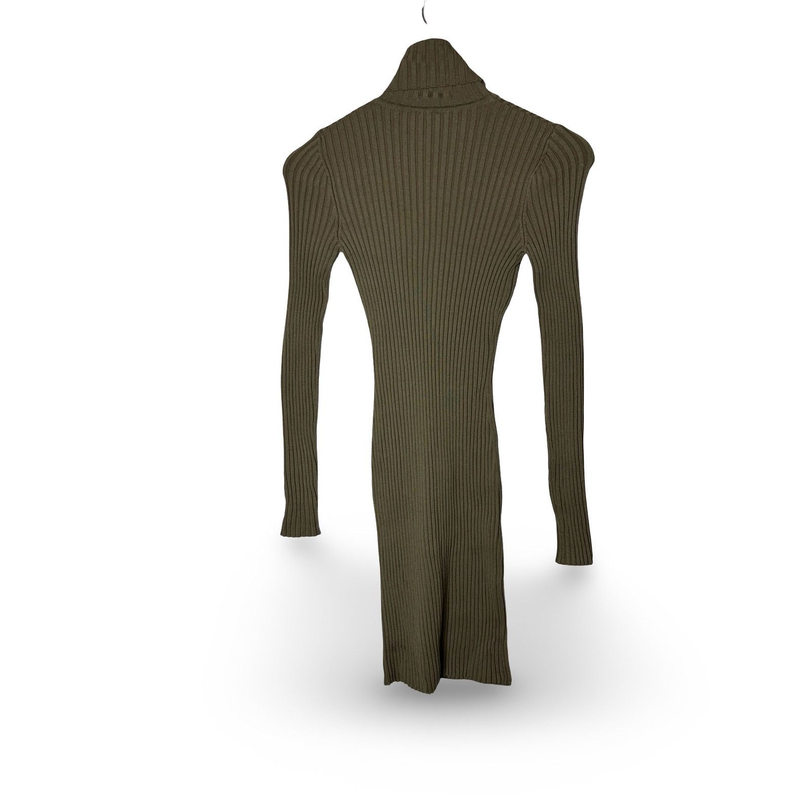 Wolford Wolford Green Merino Wool Blend Ribbed Turtleneck Dress XS Size XS / US 0-2 / IT 36-38 - 2 Thumbnail