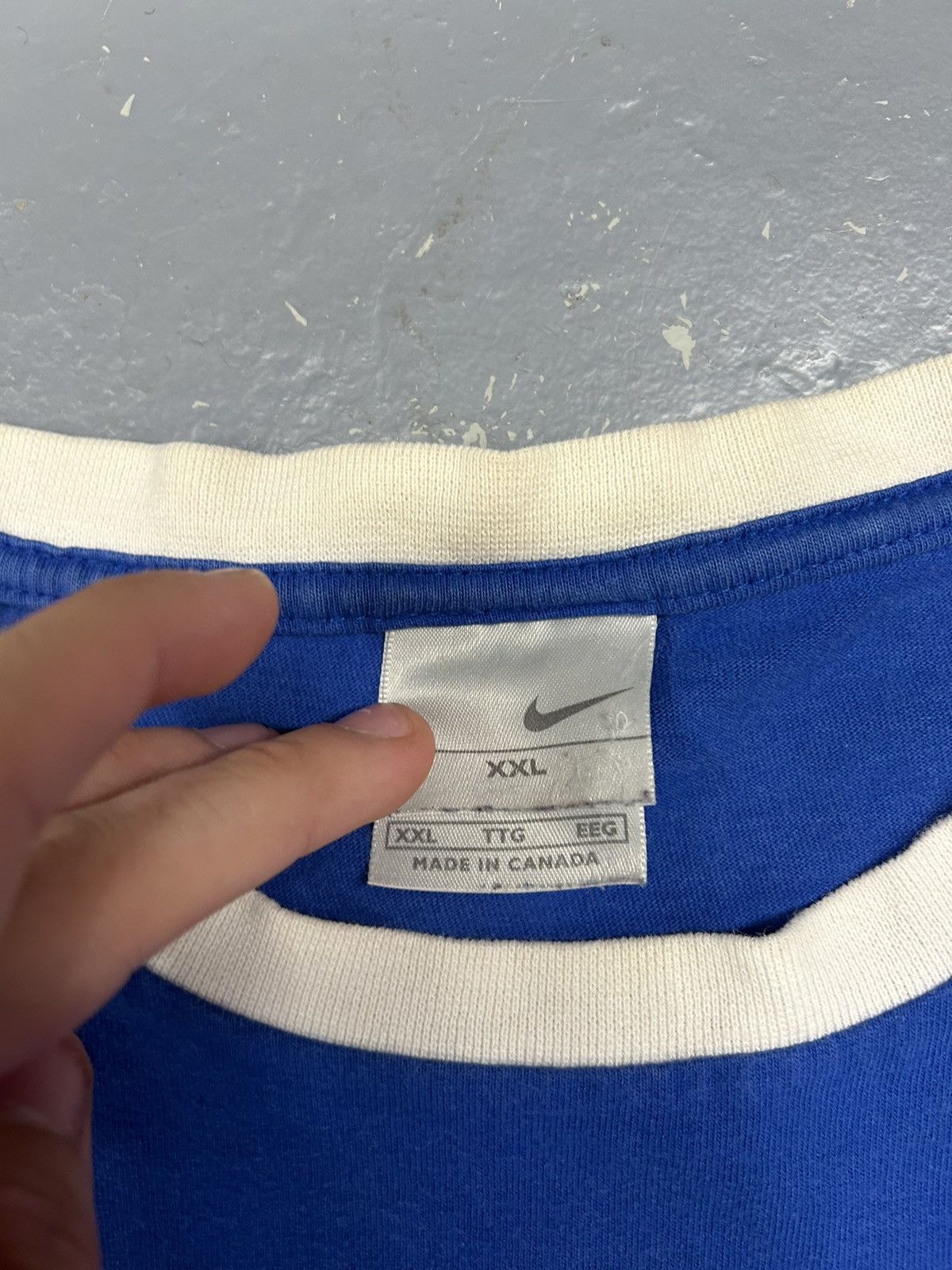 Nike × Vintage Crazy Vintage Y2K Essential Blue Nike Ringer Tee Shirt Logo Size US XXL / EU 58 / 5 - 3 Thumbnail
