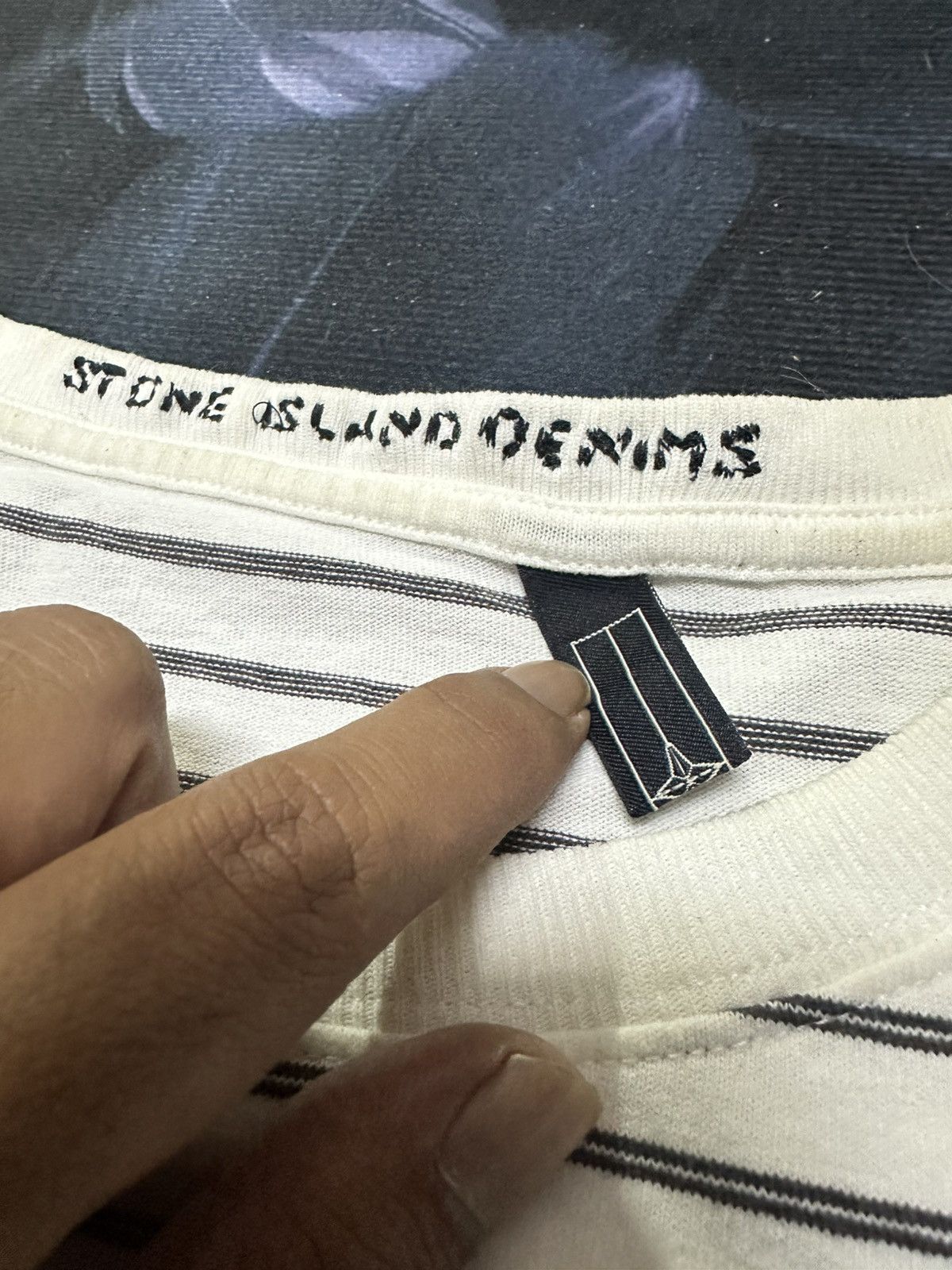 Stone Island 2008 stone island denim stripe tee Size US M / EU 48-50 / 2 - 3 Thumbnail