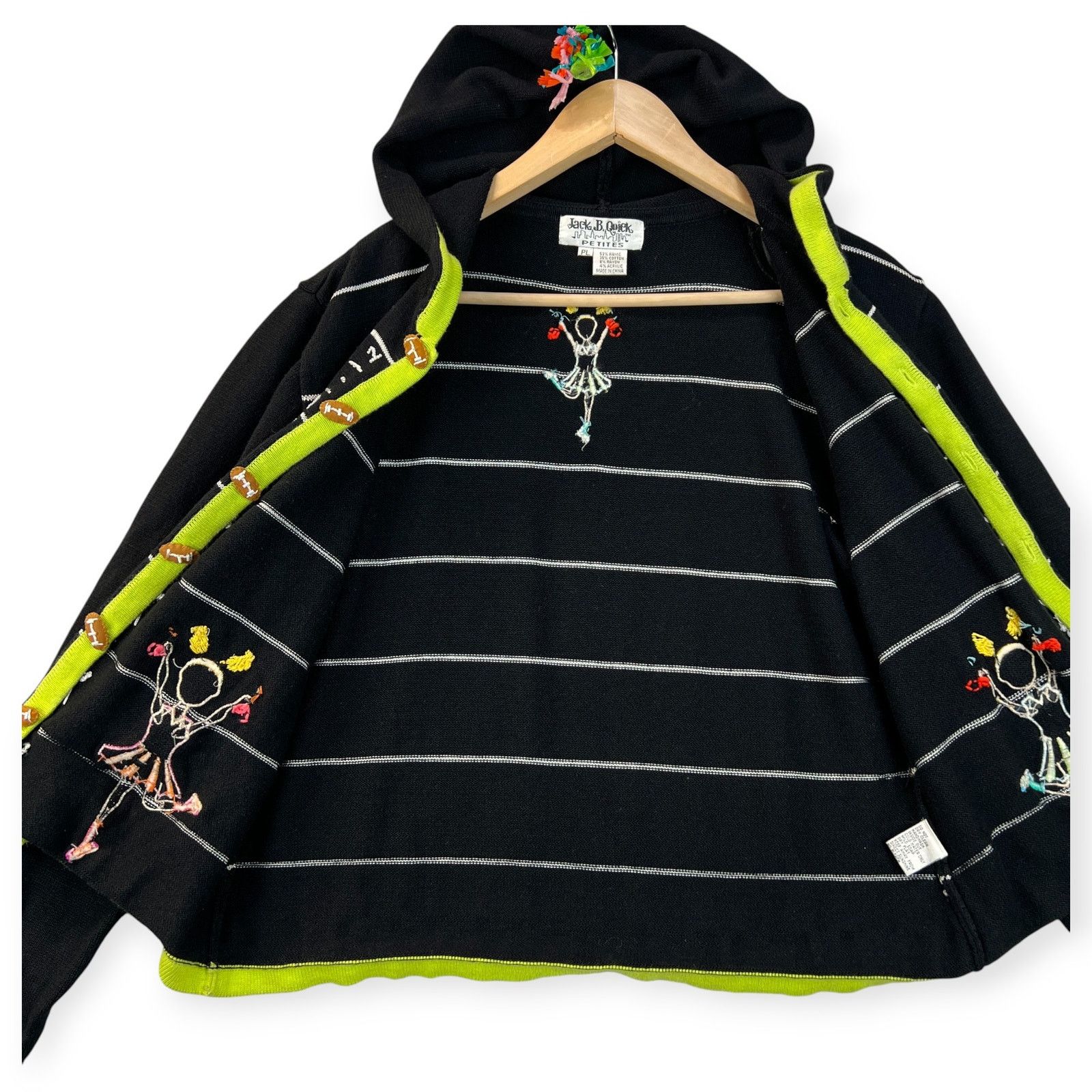 Other Jack B Quick Womens Hooded Cardigan 90s Cheerleading Sz PL Size M / US 6-8 / IT 42-44 - 2 Thumbnail