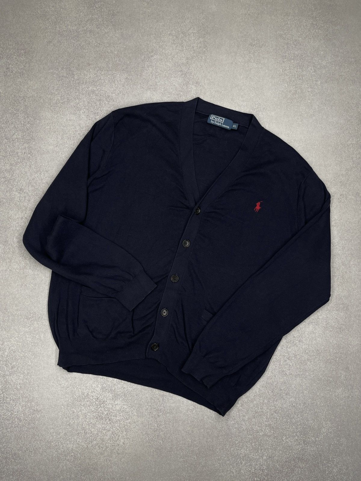 Polo Ralph Lauren Vintage Polo Ralph Lauren Baggy Cardigan Navy Y2K Rugby Size US XL / EU 56 / 4 - 1 Thumbnail