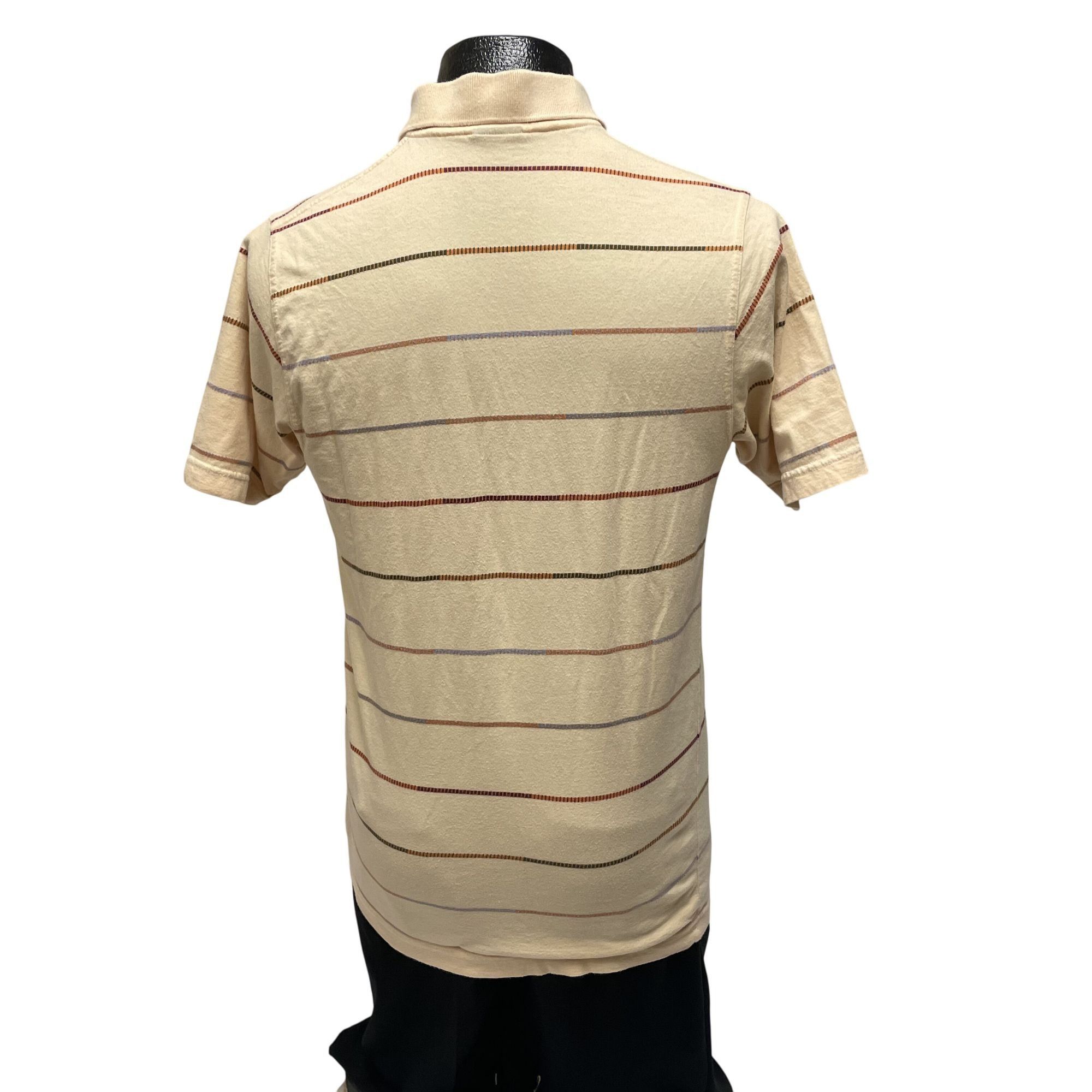 Pierre Cardin Vtg Pierre Cardin Paris Cream Stripe Logo Surfer Preppy POLO Size US S / EU 44-46 / 1 - 5 Thumbnail