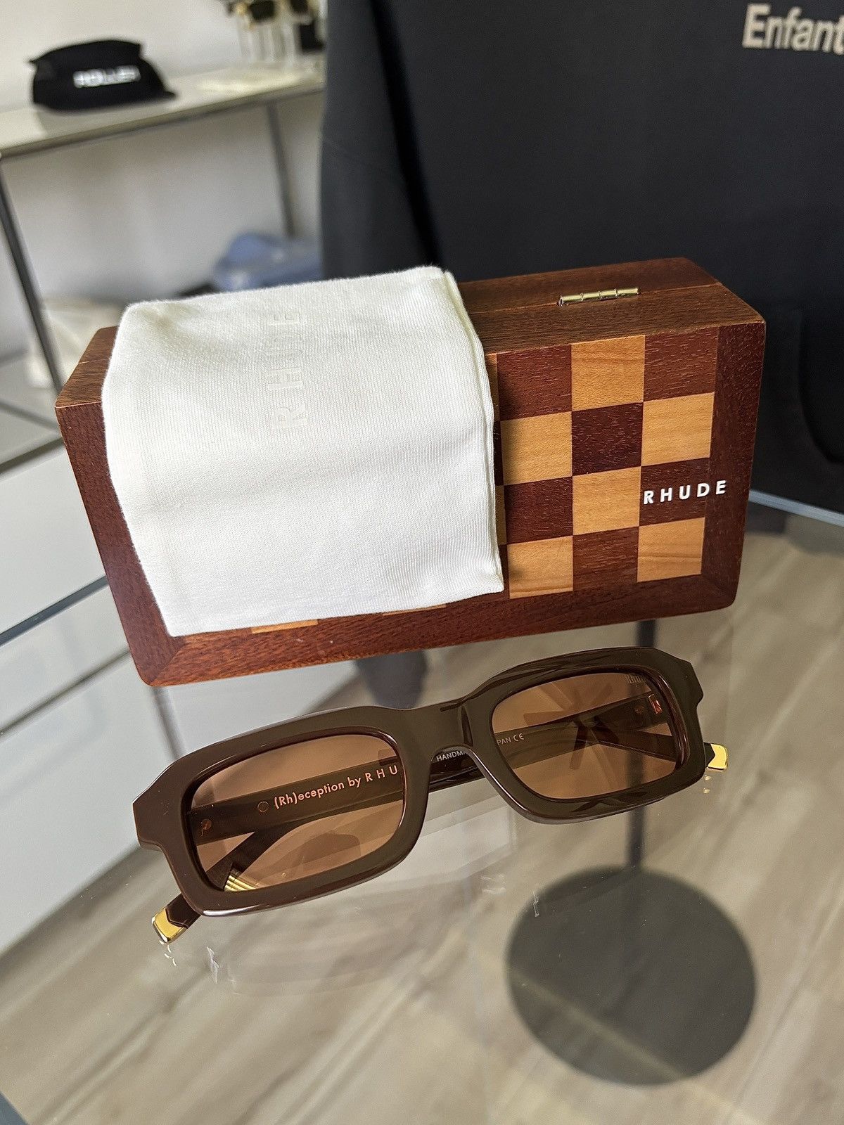 Rhude RHUDE | MOCHA BROWN STEVE FRAMES SUNGLASSES Size ONE SIZE - 9 Thumbnail