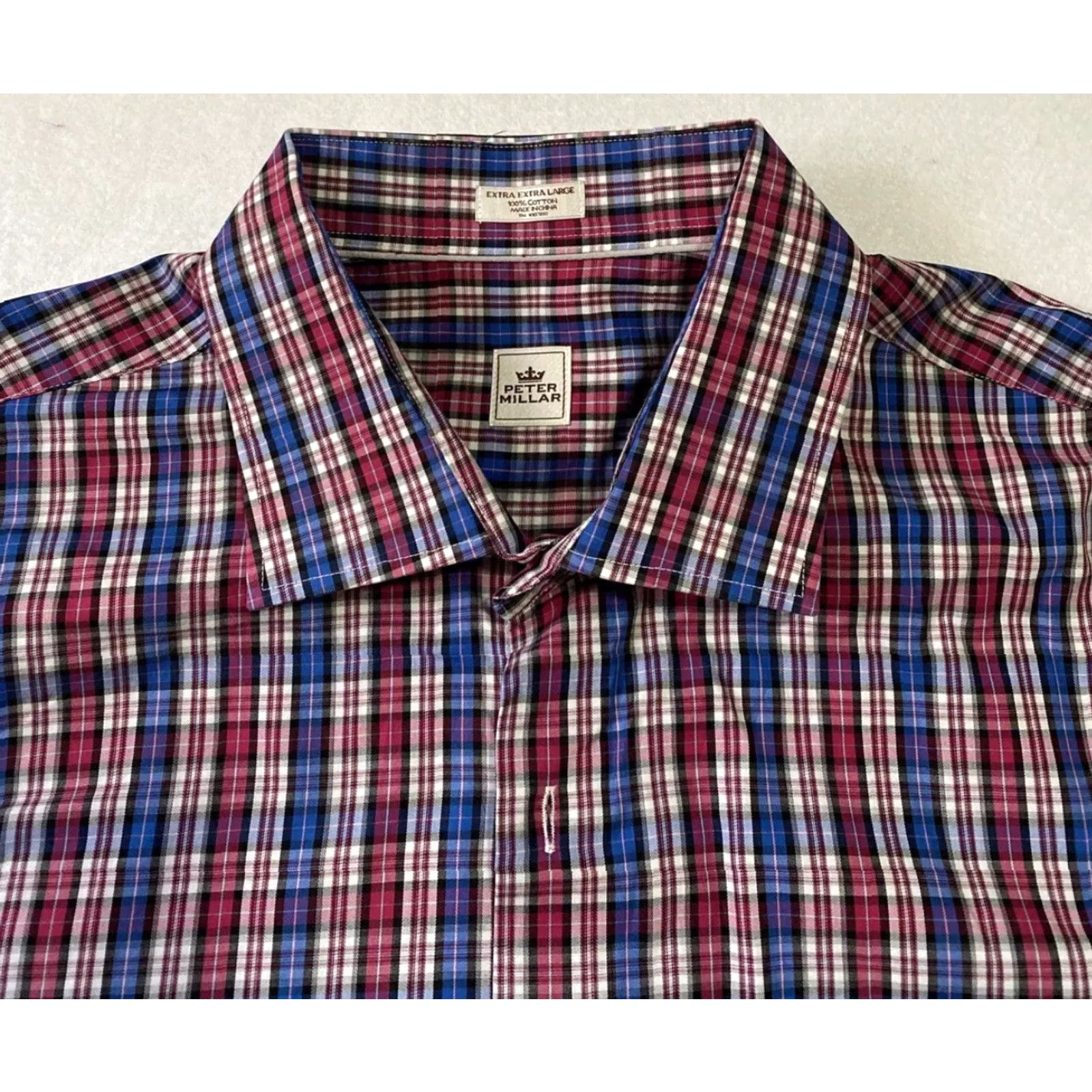 Peter Millar Peter Millar Button Down Dress Shirt Men’s XL Red Plaid Long Sleeve Button-Down Collar/XL/Multicolor Size 46R - 3 Thumbnail