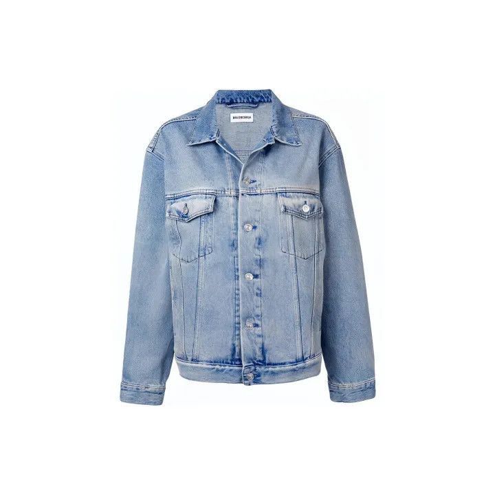Balenciaga Balenciaga Light Blue Denim Jacket for Women 0079-2507 Size S / US 4 / IT 40 - 2 Thumbnail