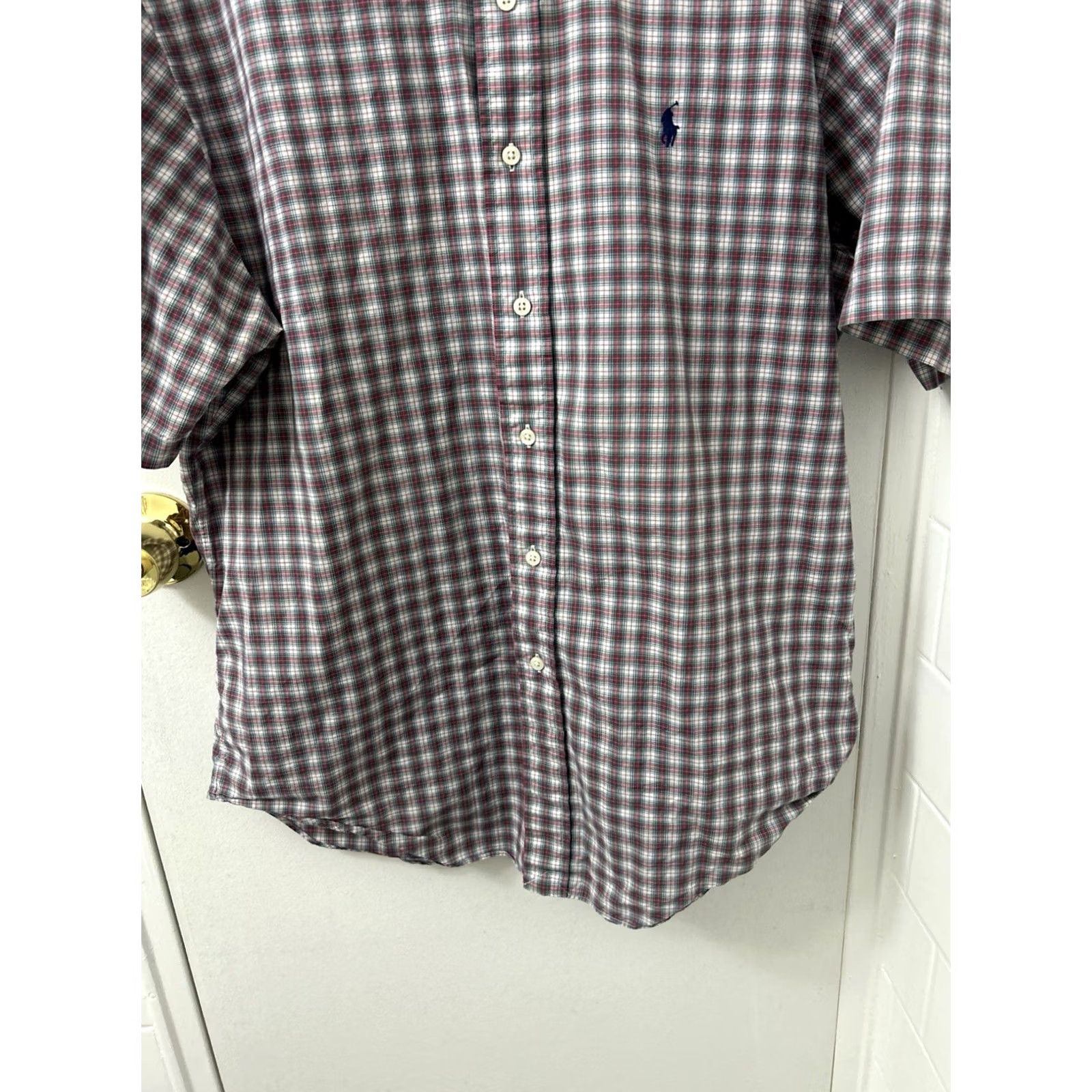 Polo Ralph Lauren VTG Ralph Lauren Shirt Mens Large Red Plaid Classic Fit Button Down Logo S/S Size US L / EU 52-54 / 3 - 3 Thumbnail