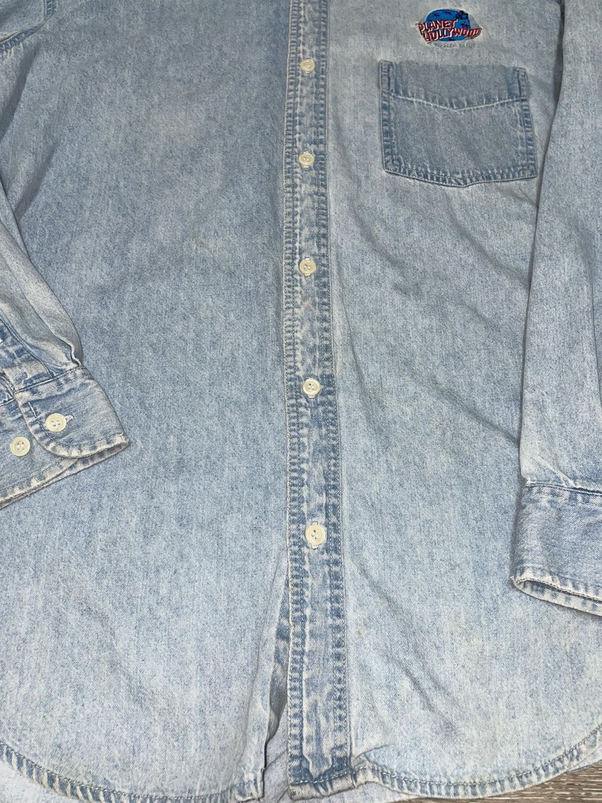 Vintage 1991 Denim Button Down Planet Hollywood Size US L / EU 52-54 / 3 - 10 Thumbnail