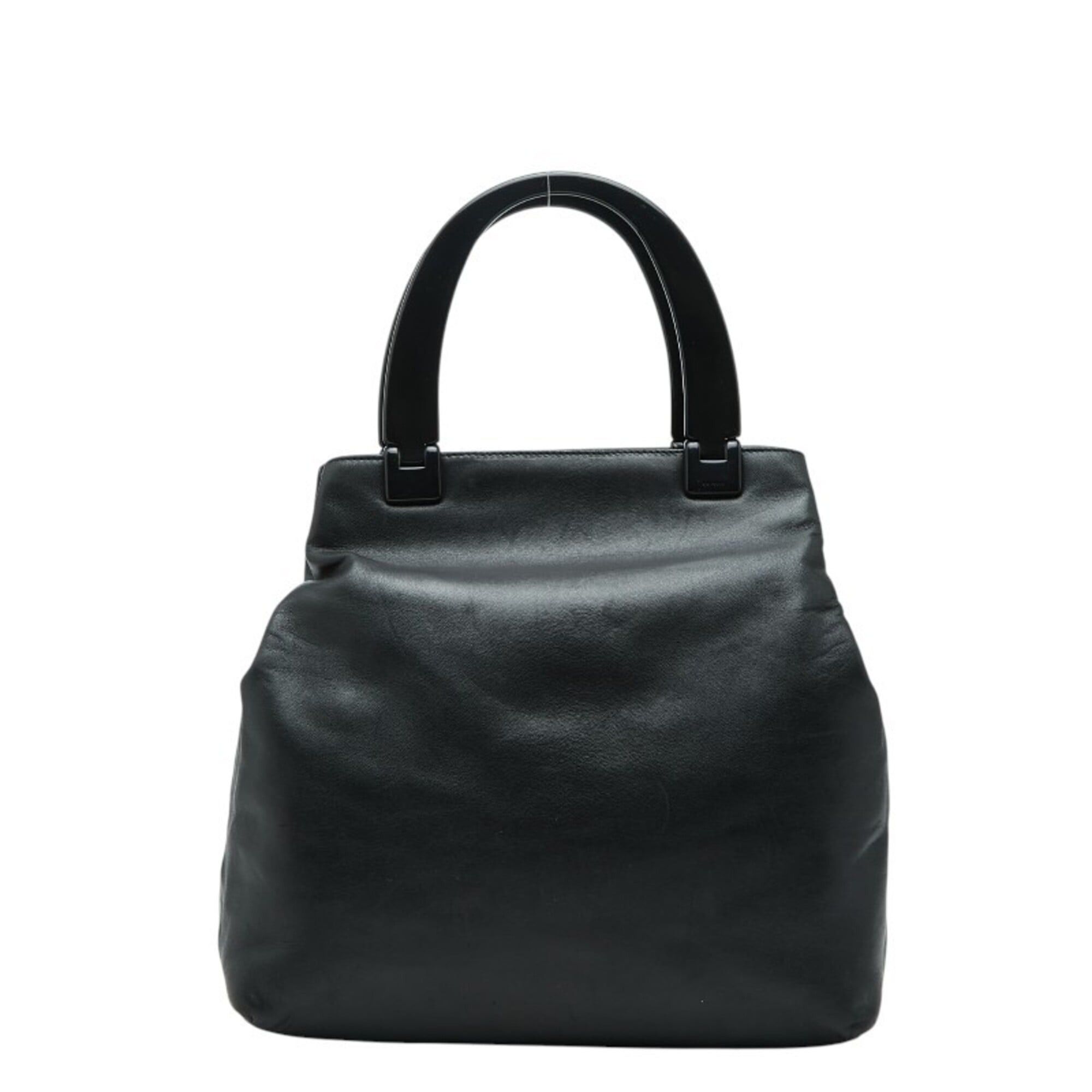 Prada Prada handbag tote bag black leather plastic women's PRADA Size ONE SIZE - 1 Thumbnail