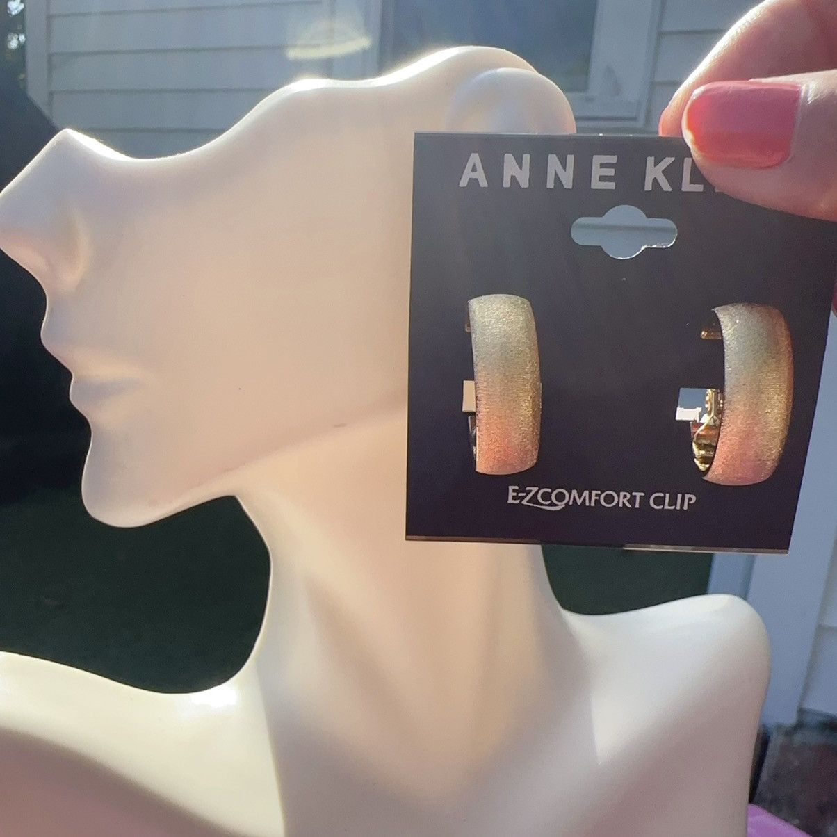 Anne Klein Anne Klein Frosted gold loops e-zcomfort clip on earrings Size ONE SIZE - 2 Thumbnail