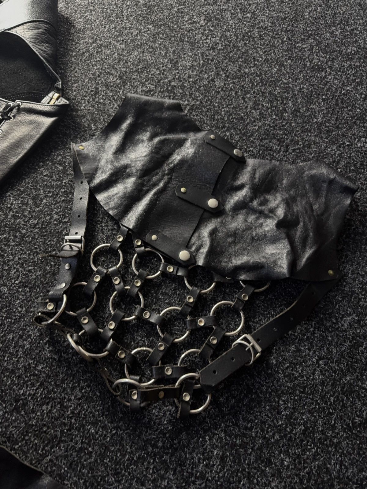 Japanese Brand Gothic BDSM Leather Leggings & Chain Harness Costume Size ONE SIZE - 11 Thumbnail