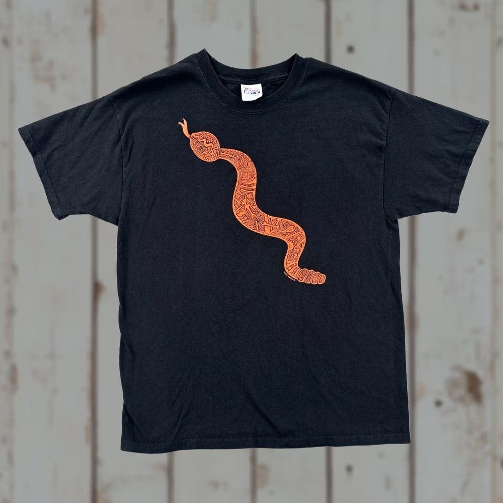 Hanes VINTAGE Hanes Beefy-T Shirt Large Black Rattlesnake Graphic Print Y2K Mens Size US L / EU 52-54 / 3 - 1 Thumbnail