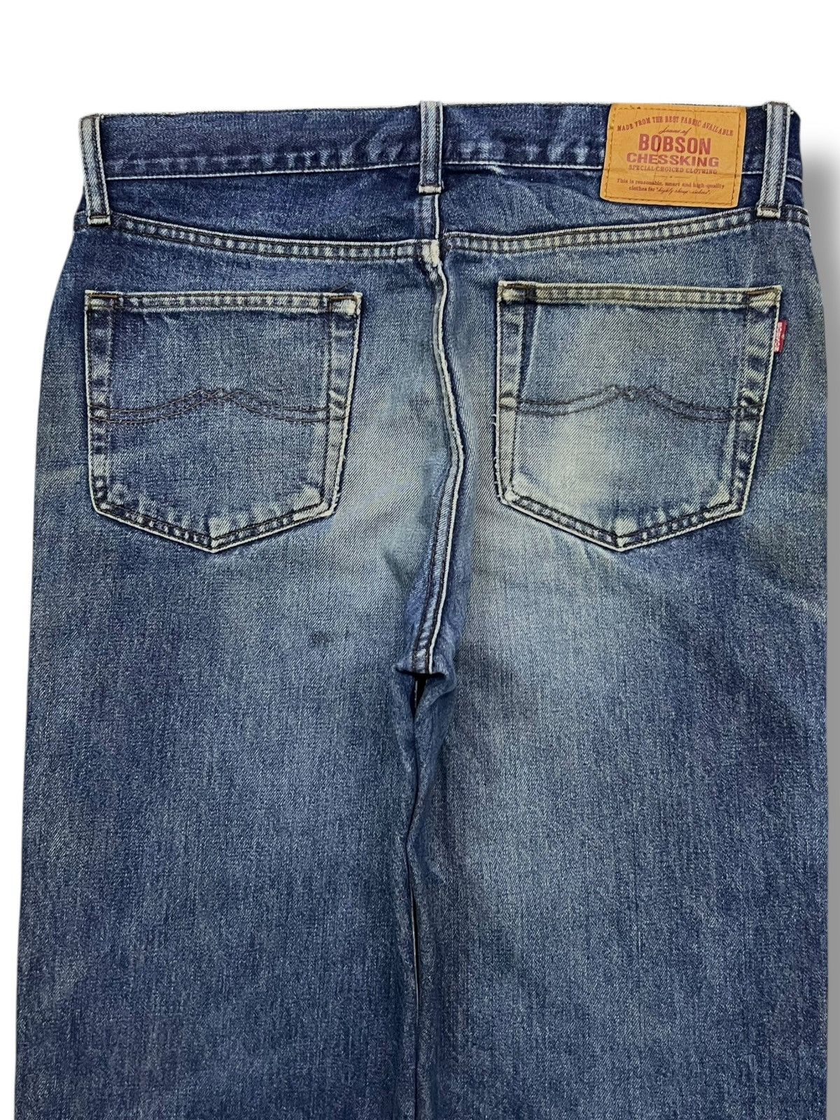 Japanese Brand Vintage Bobson Chessking Japan- Faded Mud Wash, Distressed Size US 33 - 5 Thumbnail