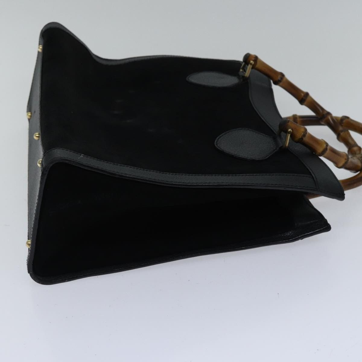 Gucci GUCCI Bamboo Hand Bag Suede Leather Black Gold 002 1186 002 Size ONE SIZE - 4 Thumbnail
