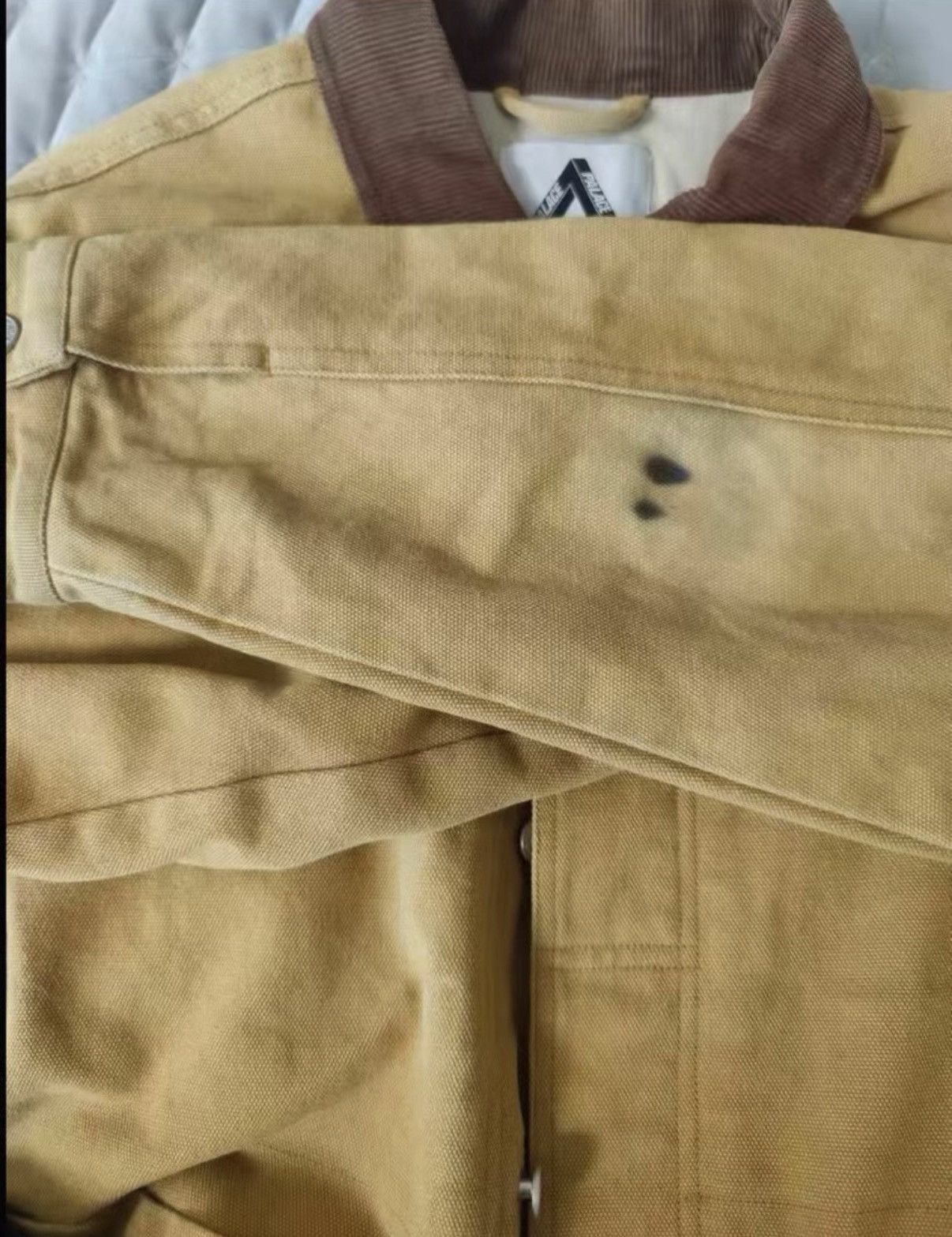 Palace Beige Collared Jacket with Embroidered Back Design Size US L / EU 52-54 / 3 - 5 Thumbnail