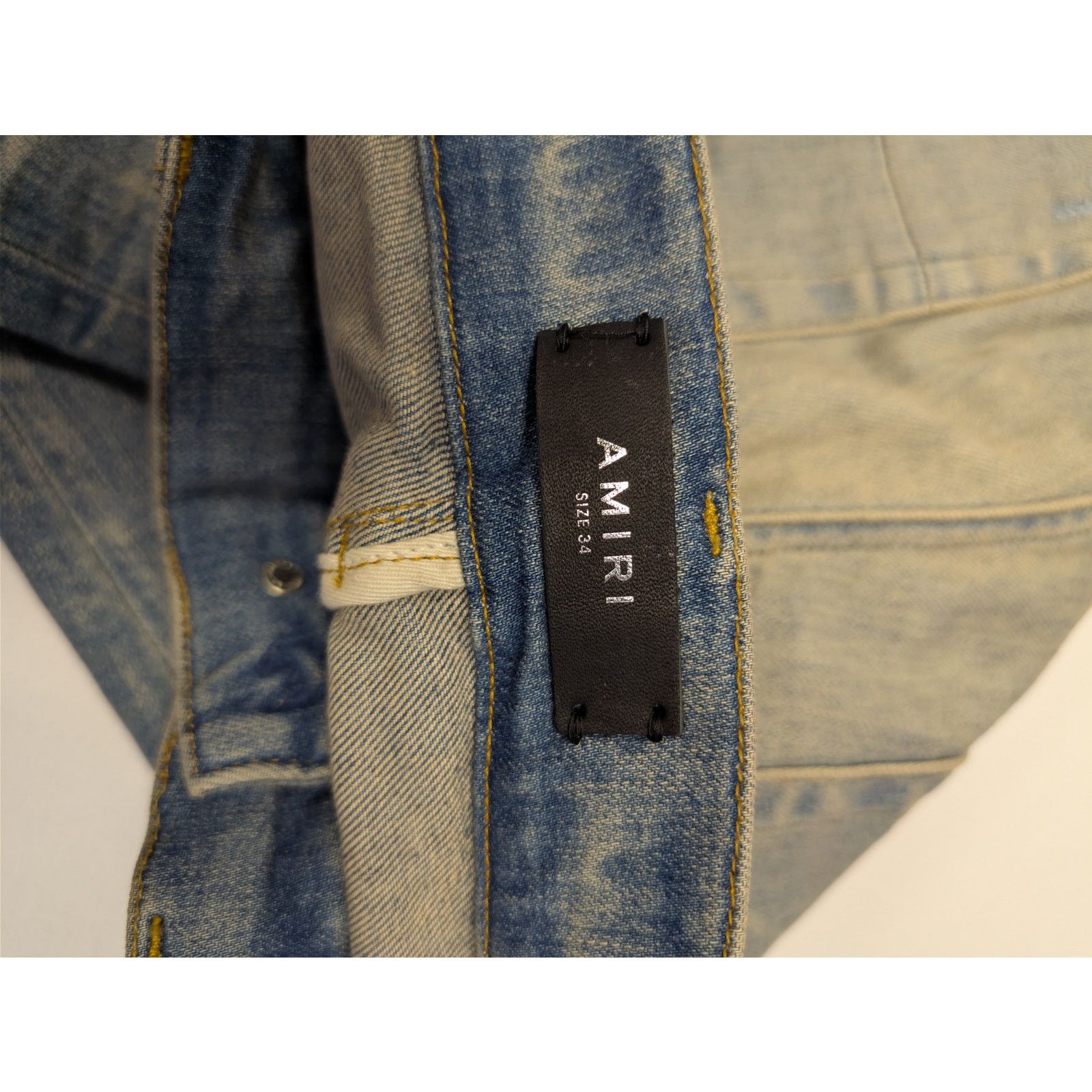 Amiri o1rshd1 Distressed Amiri Logo Jean Denim Jeans Size US 34 / EU 50 - 17 Thumbnail