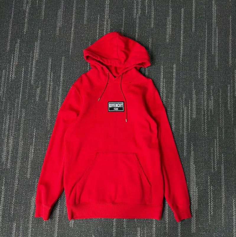 Givenchy Givenchy Red Logo Hooded Sweatshirt for Men 0089 Size US S / EU 44-46 / 1 - 1 Thumbnail