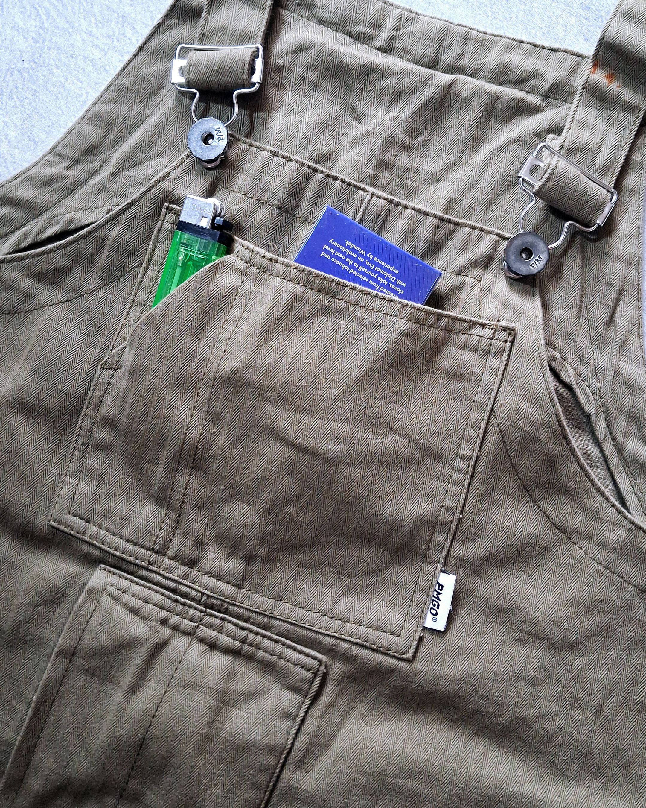 Japanese Brand PMGO HERRINGBONE TWILL HBT OLIVE GREEN DECK OVERALL Size US 43 - 8 Thumbnail