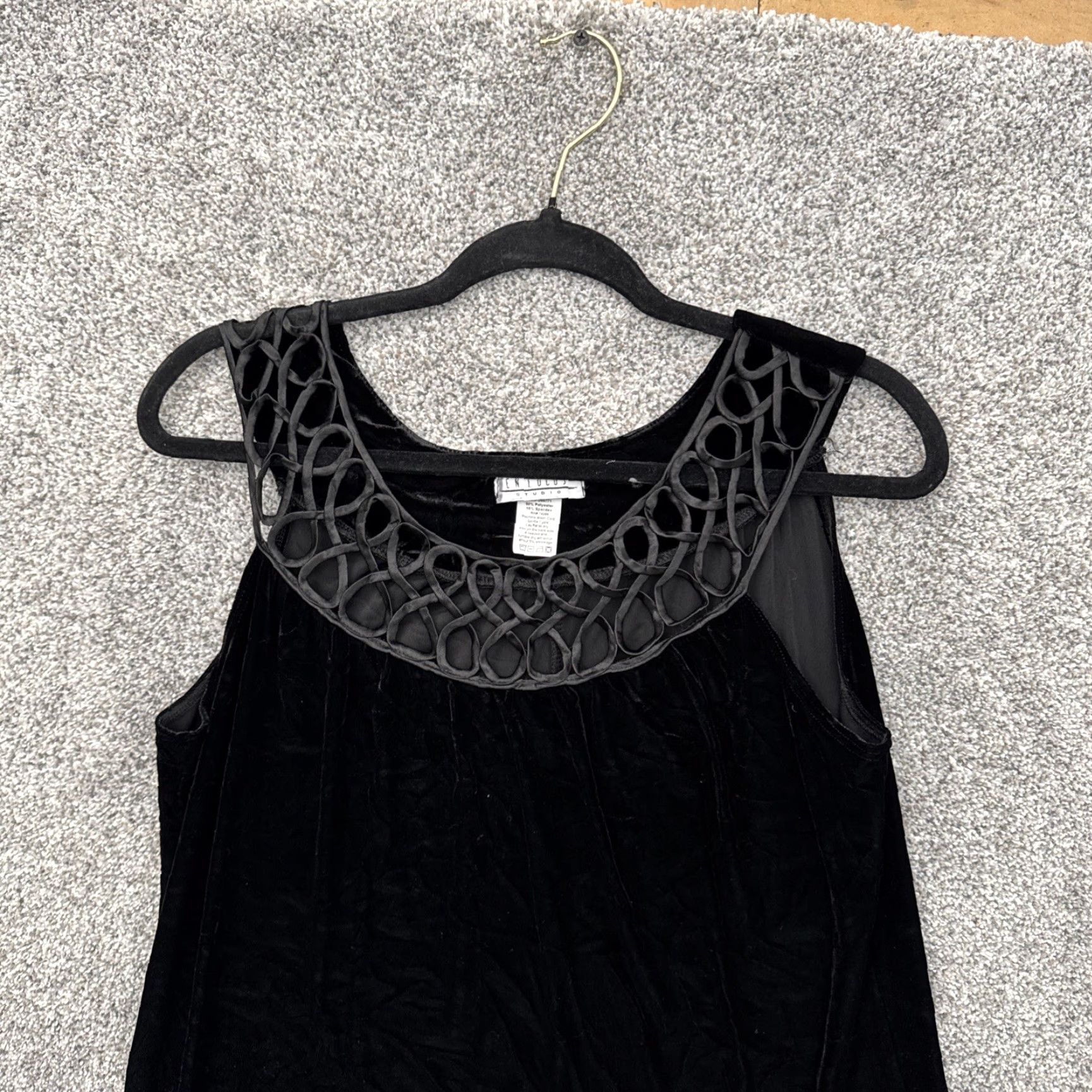 En Focus Studio Whimsigoth Cocktail Dress 14 Sleeveless Velvet Ribbon Black  Party/Cocktail 60s Glam Gothic Retro Womens - crrs.pl