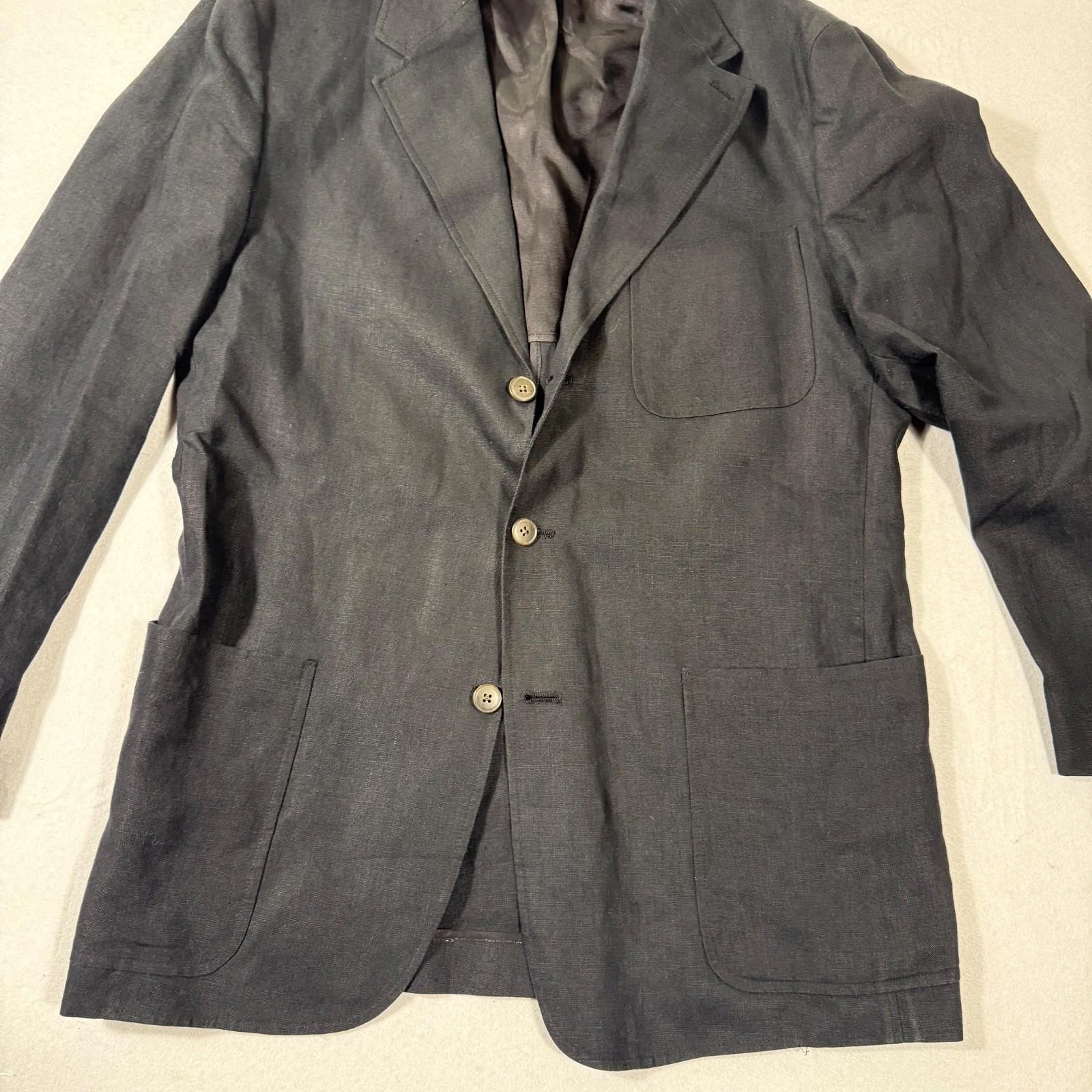 J.Crew Vintage J Crew Oarsman Mens Navy irish Linen Blazer 40R Size 40R - 3 Thumbnail