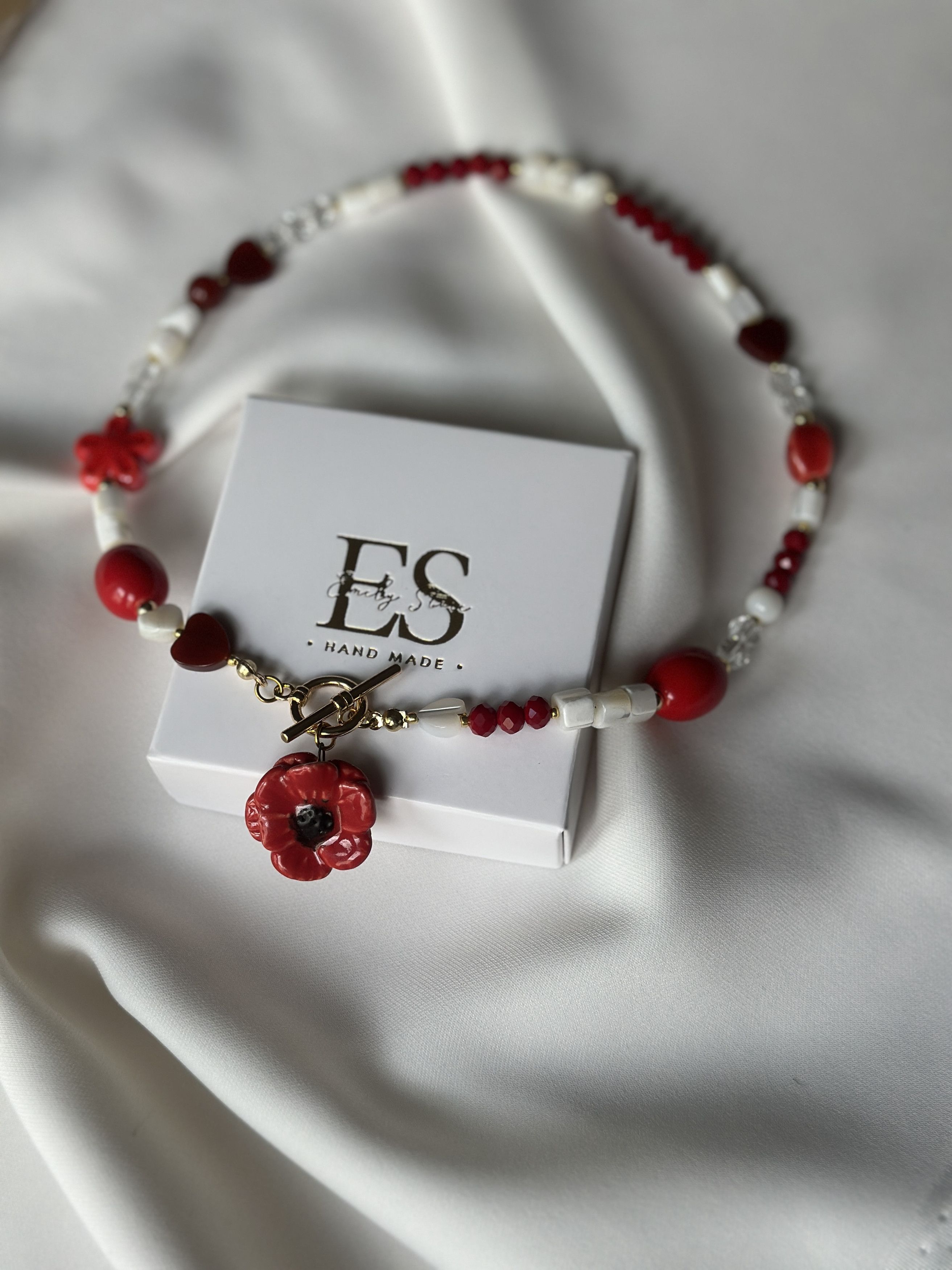 Other Handmade Ceramic Poppy Necklace – Floral Jewelry Size ONE SIZE - 8 Thumbnail