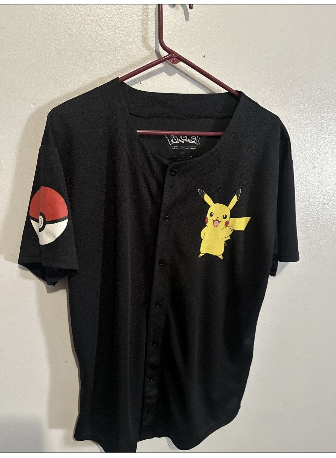 Pokemon Pokemon Pikachu 025 Short Sleeve Baseball Jersey Size M 2016 Size US M / EU 48-50 / 2 - 1 Thumbnail