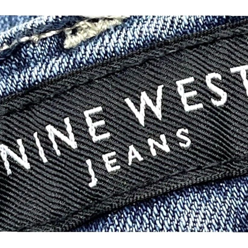 Nine West Nine West Jeans Womens Cropped Denim Mid Rise 31 in Waist Blue 4 Regular Cotton Blend 5-Pocket Design Belt Loops Adult Womens Size 27" / US 4 / IT 40 - 3 Thumbnail