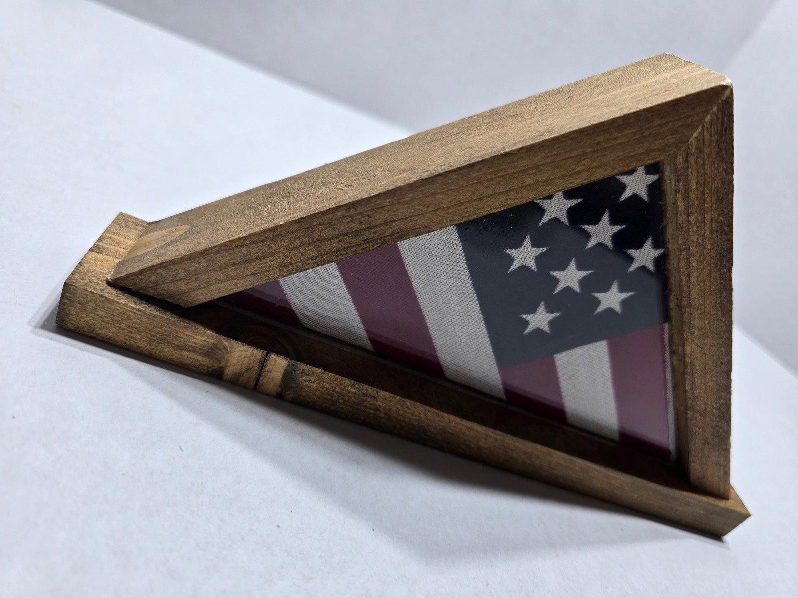 Homemade Handmade: Wooden Mini USA Flag Display Case: 6 x 6 x 8.5 Size ONE SIZE - 3 Thumbnail