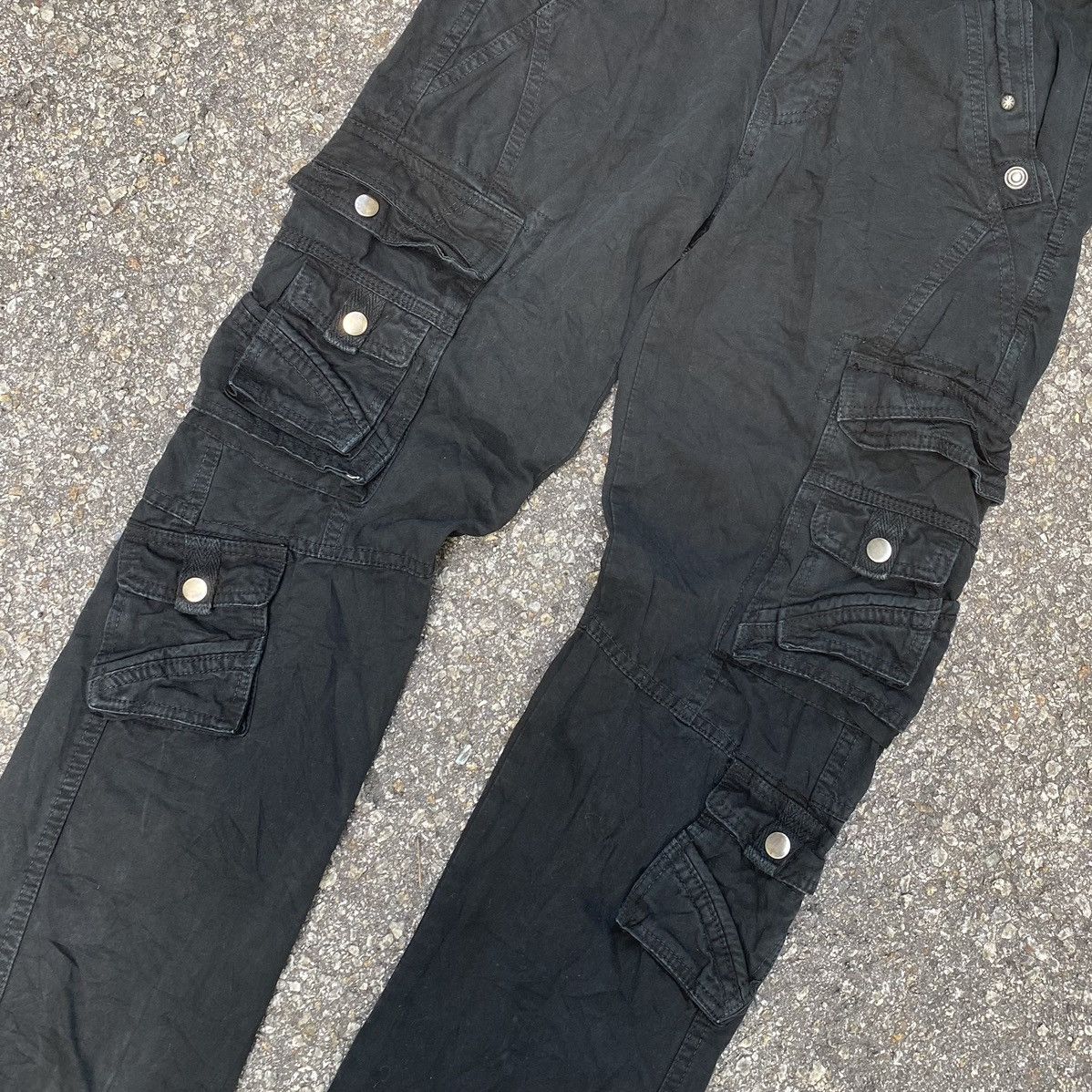 If Six Was Nine Cargo Pants Multipocket Black Bondage Size US 29 - 2 Thumbnail