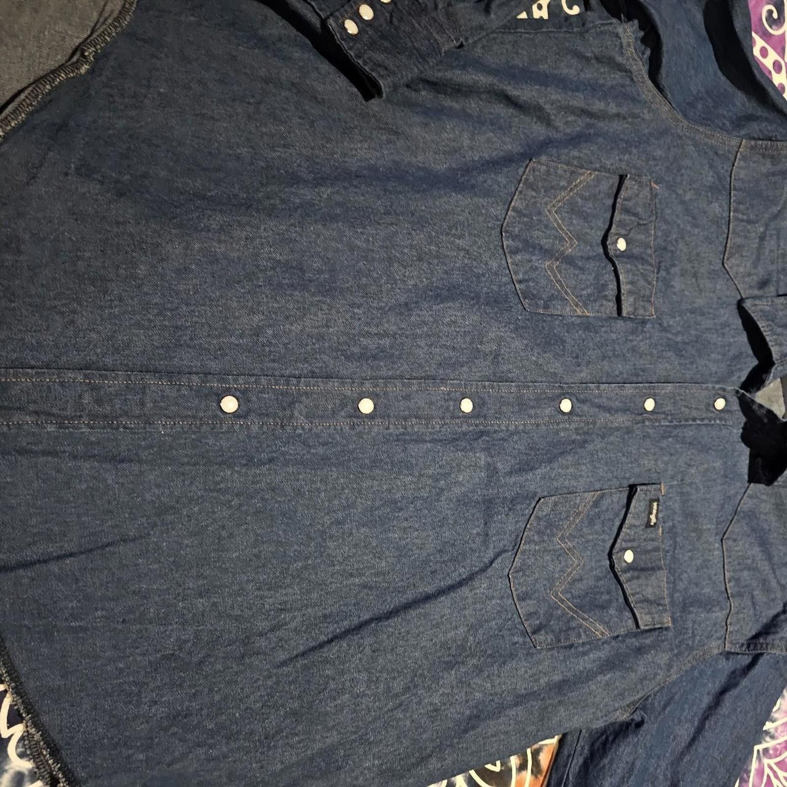 Wrangler Wrangler Denim Button Down Blue Shirt Size US L / EU 52-54 / 3 - 4 Thumbnail