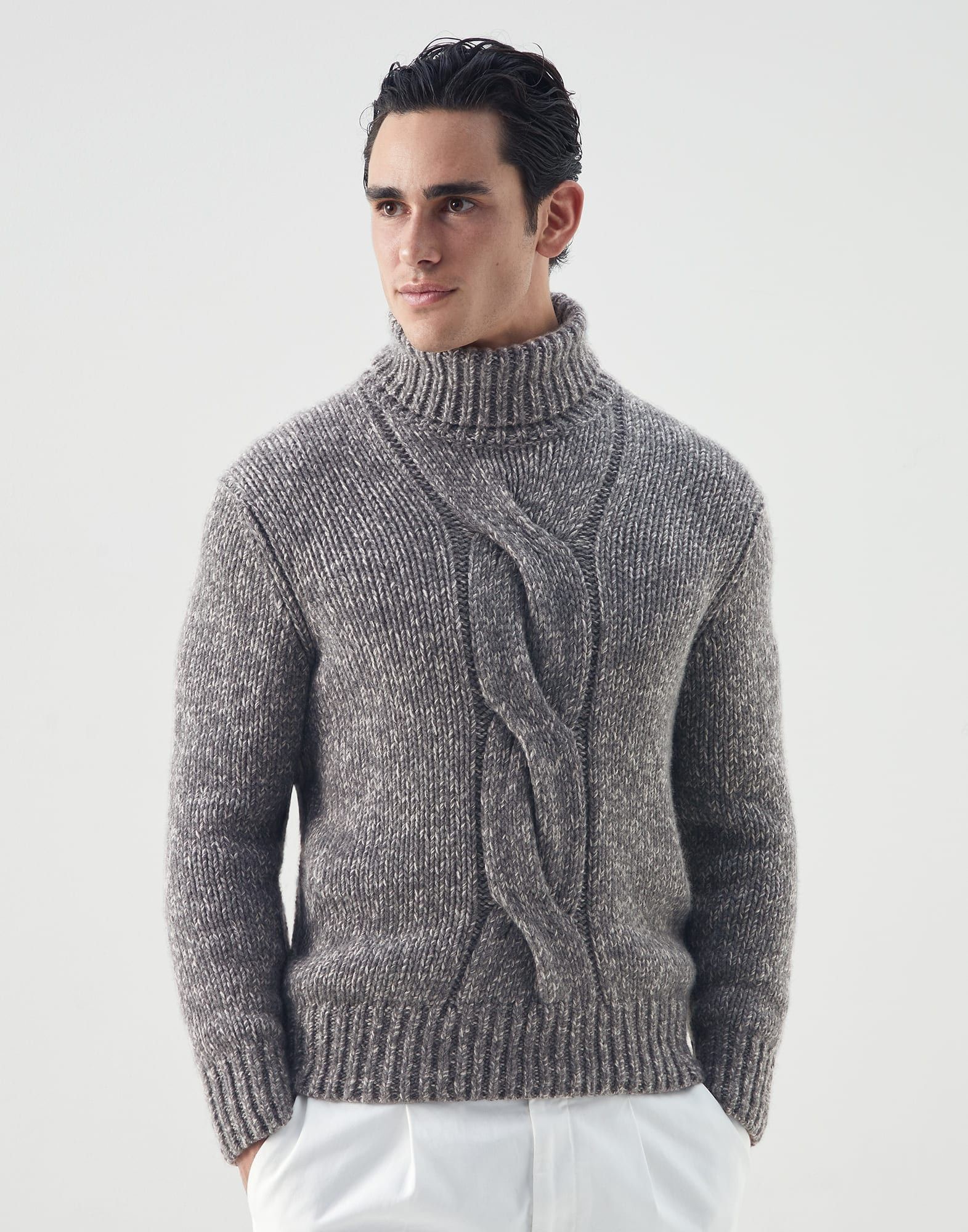 Brunello Cucinelli o1w1db10924 Cashmere Turtleneck in Grey Size US M / EU 48-50 / 2 - 1 Thumbnail