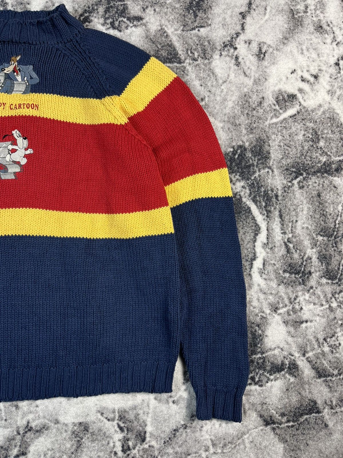 Vintage Droopy Cartoon Knit Sweater Vintage 90s Stripe Size US M / EU 48-50 / 2 - 3 Thumbnail