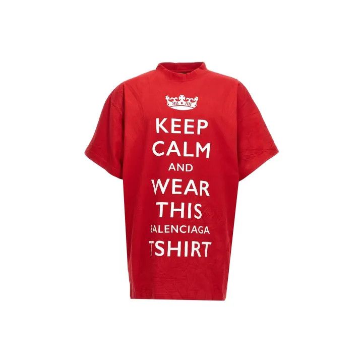 Balenciaga Balenciaga Red Half-Funnel Neck T-Shirt 0079 Size XS / US 0-2 / IT 36-38 - 1 Thumbnail
