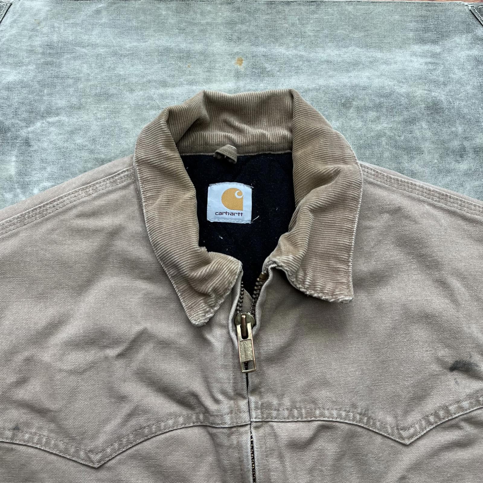 Carhartt × Vintage Vintage Santa Fe Beige Tan Carhartt Paint Splatter Jacket Size US L / EU 52-54 / 3 - 2 Thumbnail