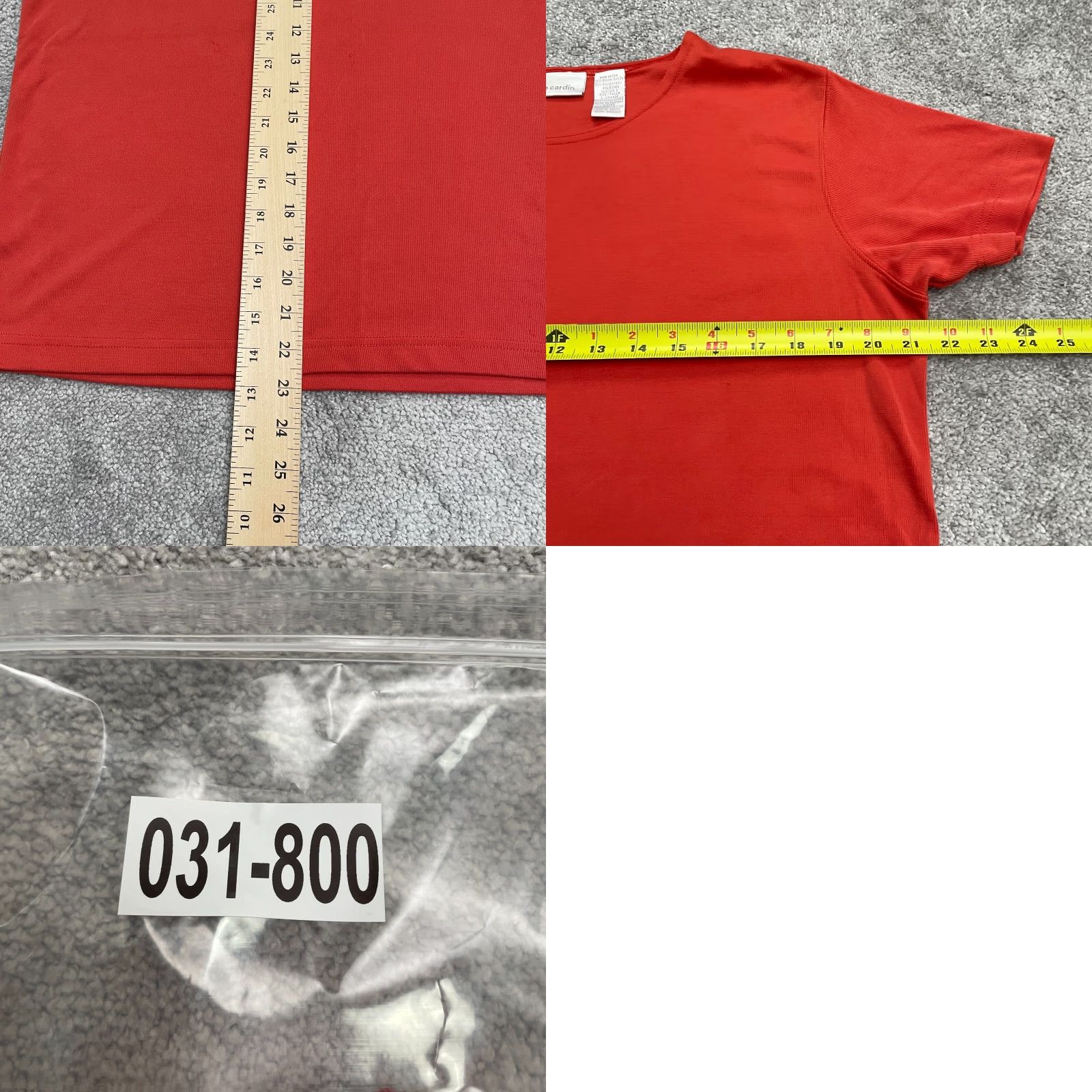 Pierre Cardin Pierre Cardin Basic Top Womens Large Red Short Sleeve Crew Neck Casual Stretch Shirt Size L / US 10 / IT 46 - 8 Thumbnail