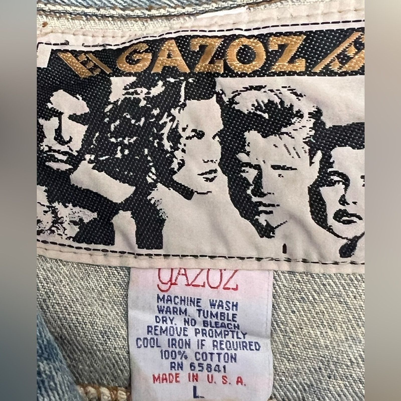 Vintage Vintage 80s Gazoz Bedazzled Jean Denim Jacket MADE IN USA Size L / US 10 / IT 46 - 7 Thumbnail