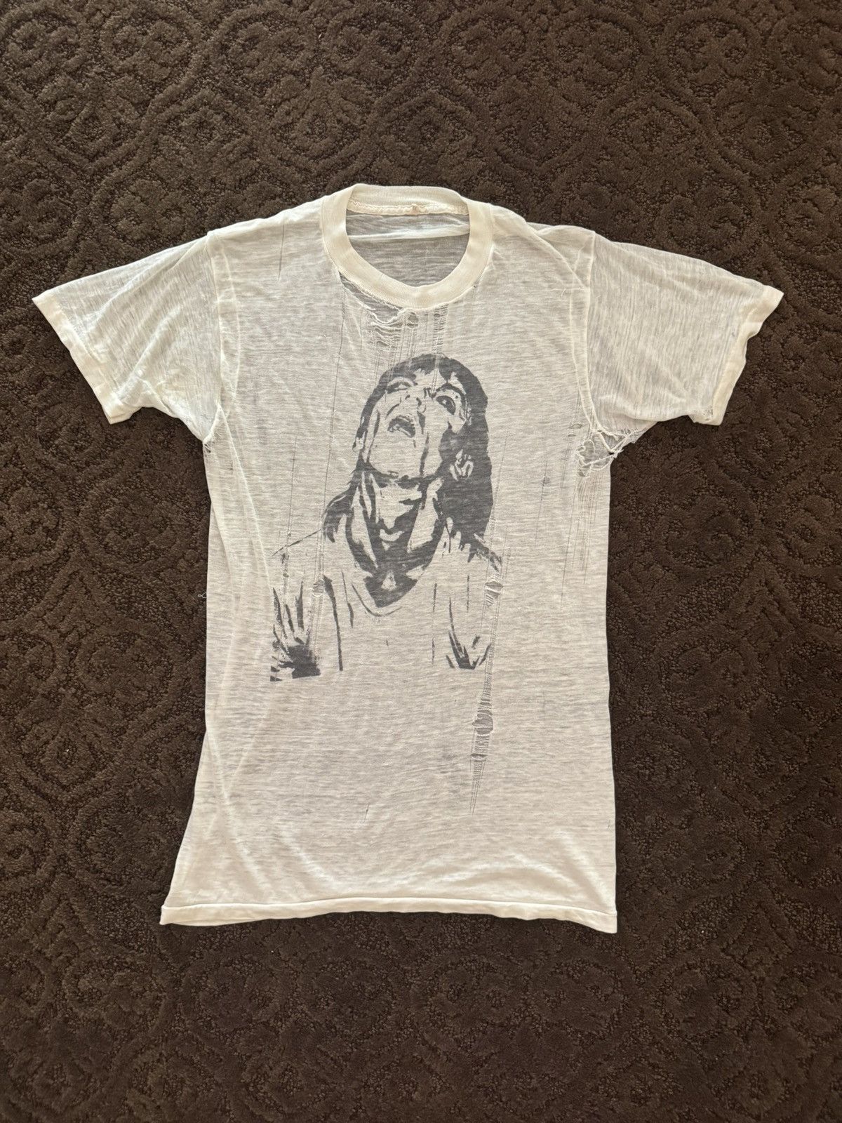 Vintage 70s Iggy Pop Trashed Soft Stooges Punk Rock T Shirt Size US M / EU 48-50 / 2 - 1 Thumbnail