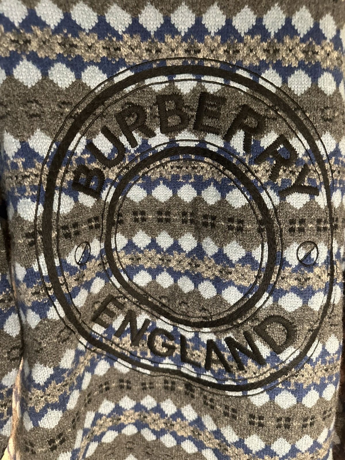 Burberry Burberry Fair Isle Wool Cashmere Logo Sweater M Size US M / EU 48-50 / 2 - 5 Thumbnail