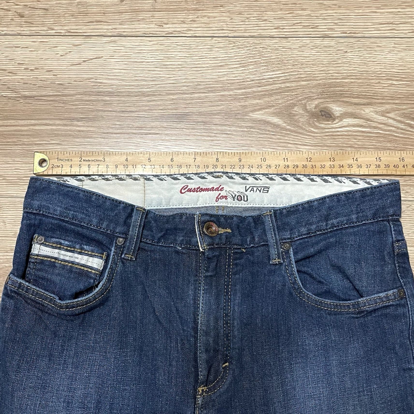 Vans VANS Custom Made Straight Leg Jeans Men's Size 31x30 Blue Size US 31 - 3 Thumbnail
