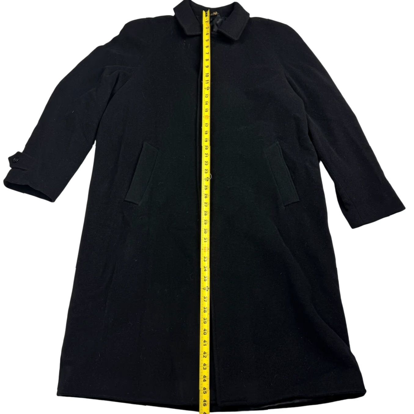 Vintage Battaglia Men’s Wool/Cashmere Trench Over Coat Black 44L US 54 EU Men Coat Long Overcoat Button Wool/Cashmere Black Mens 44L Size US S / EU 44-46 / 1 - 3 Thumbnail