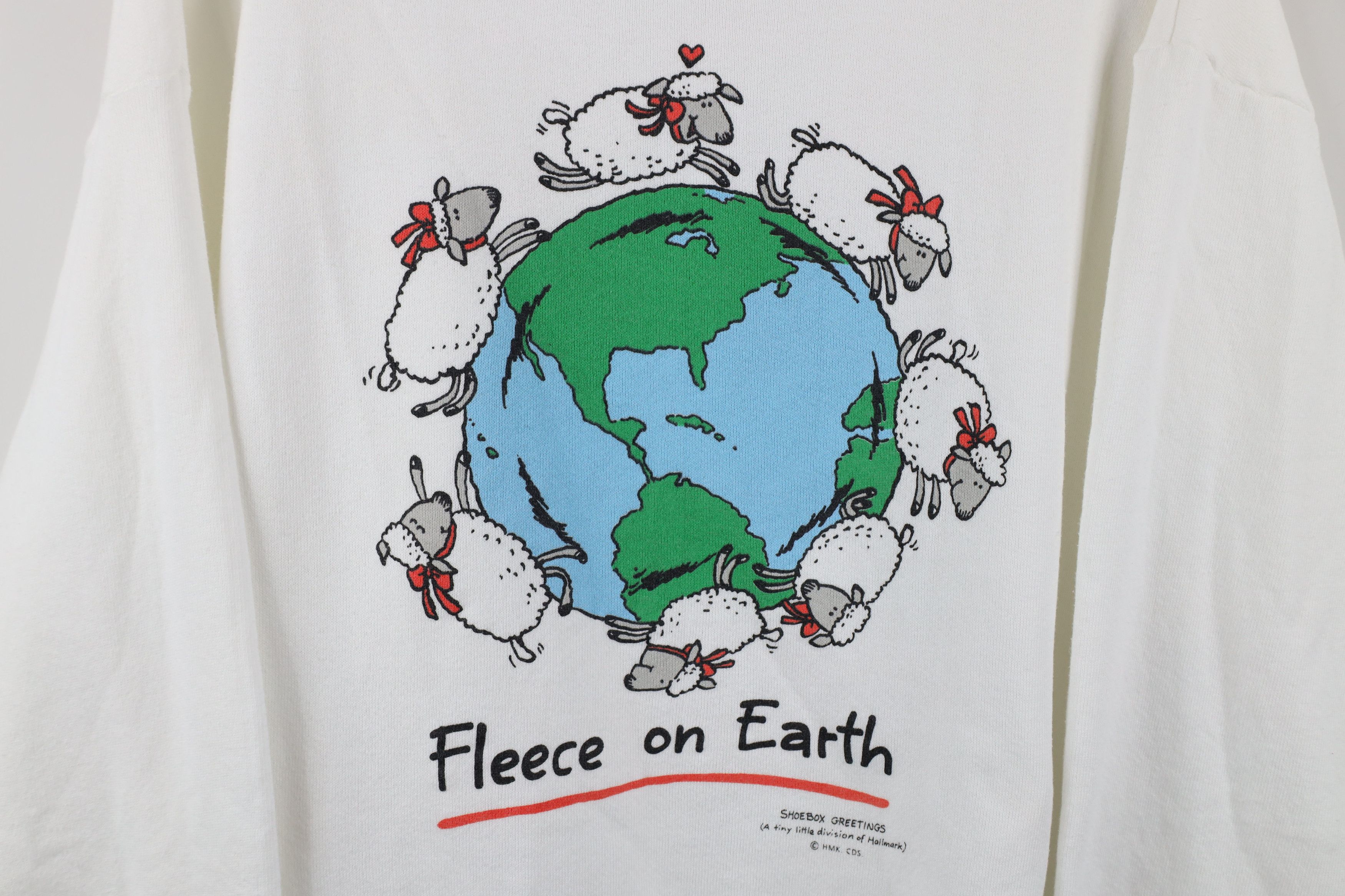 Vintage Vintage 90s Streetwear Sheep Fleece On Earth Sweatshirt USA Size XL / US 12-14 / IT 48-50 - 4 Thumbnail