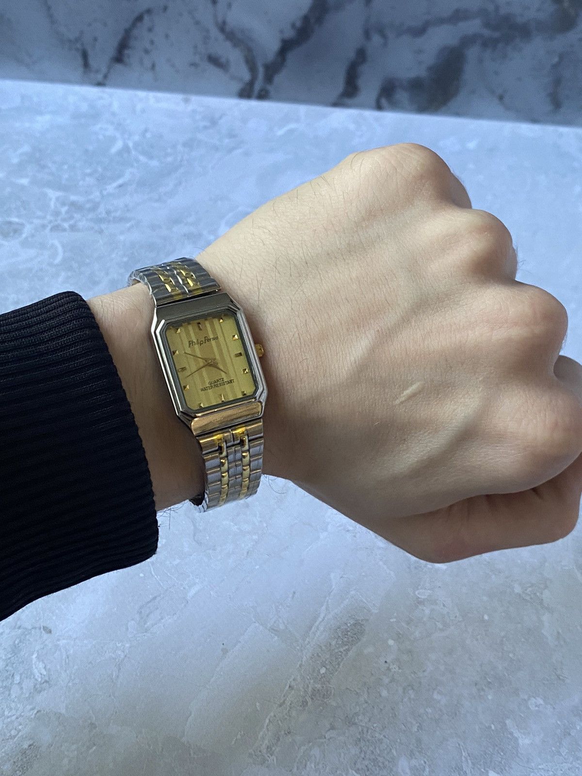 Jewelry x Vintage Elegant Philip Persio Gold Dial Watch, Men's