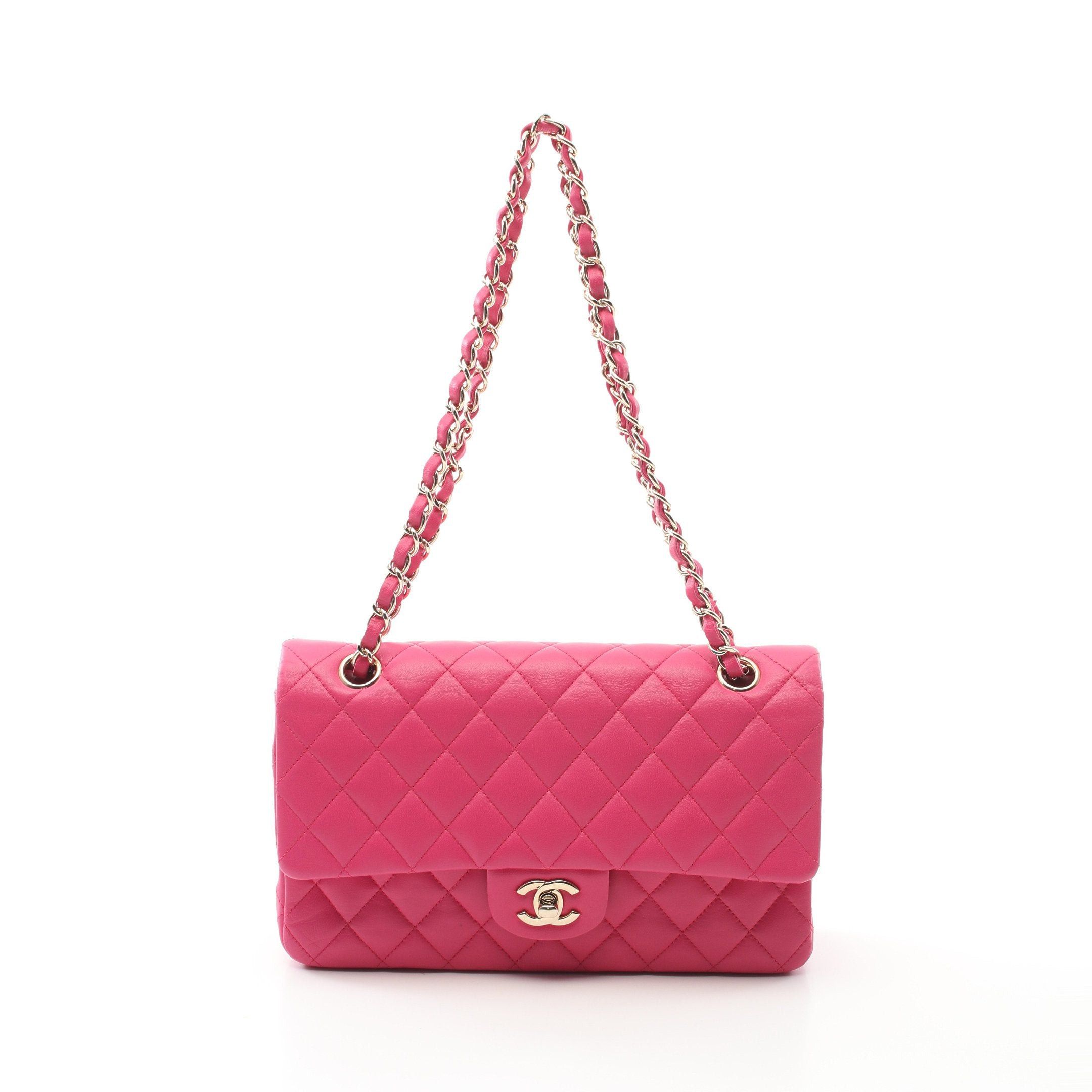 Chanel Chanel Matelasse Double Flap Chain Shoulder Bag Lambskin Pink Purple Gold Hardware Size ONE SIZE - 1 Thumbnail