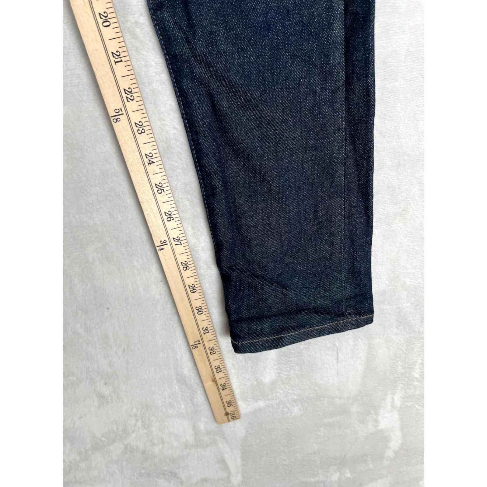 Uniqlo Uniqlo Jeans 30x32 Blue Slim Straight Selvage Stretch Denim Dark Wash Mens Size US 30 / EU 46 - 5 Thumbnail