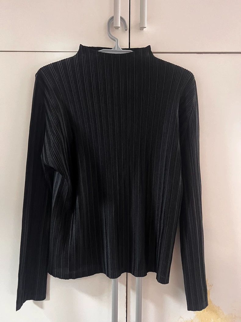 Issey Miyake issey miyake size:3 Black ribbed semi-high-neck top 2506-N Size XXS / US 00 / IT 34 - 1 Thumbnail