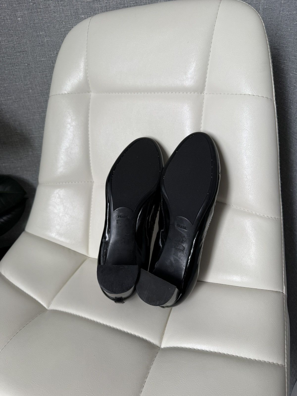 Prada Prada Linea Rossa Patent Leather Loafers Block Heel Shoes Size US 7 / IT 37 - 18 Thumbnail