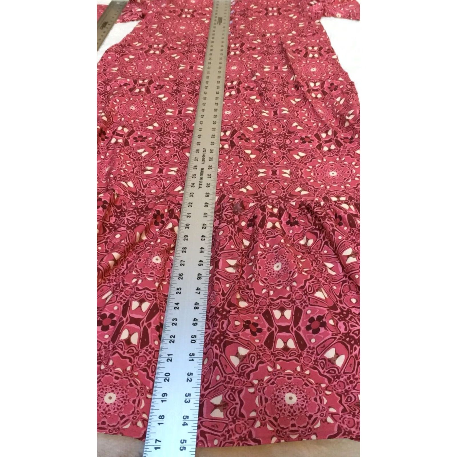 Pinko Misslook Women Pink Floral 3/4 Sleeve Ruffle Hem Long Maxi Dress Small Side Slit Size S / US 4 / IT 40 - 6 Thumbnail