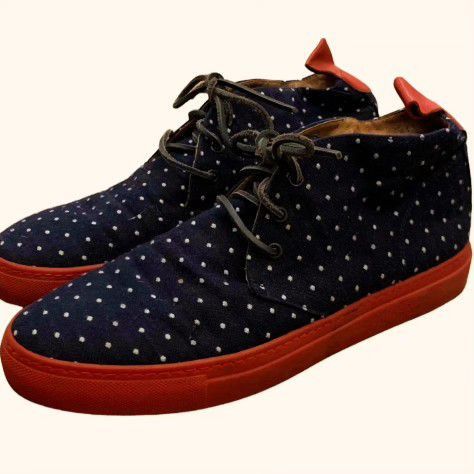 Del Toro × Vintage Size 10 Polka Dot Used Vintage Style Hi Top Chukka Sneakers Size US 10 / EU 43 - 4 Thumbnail